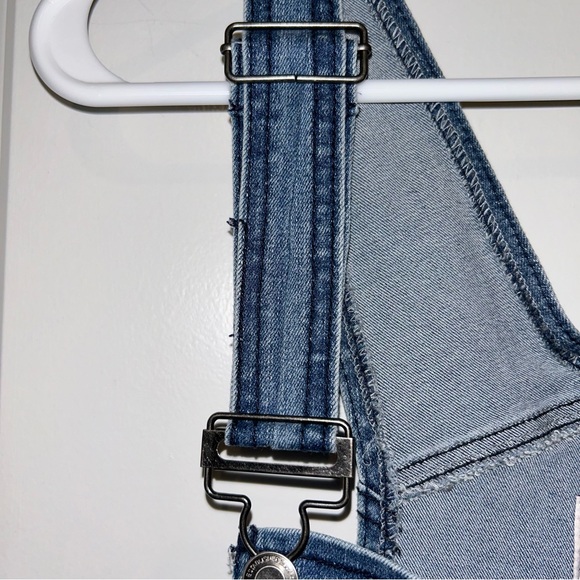 SO Distressed Denim Overall Dress Size Medium - Picture 4 of 5